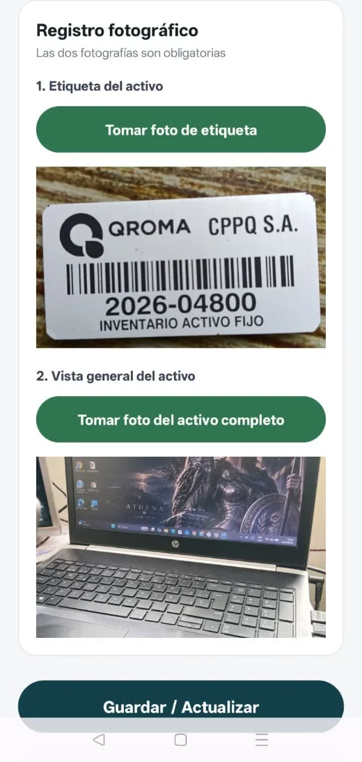Pantalla de la app KIOR: Evidenciar
